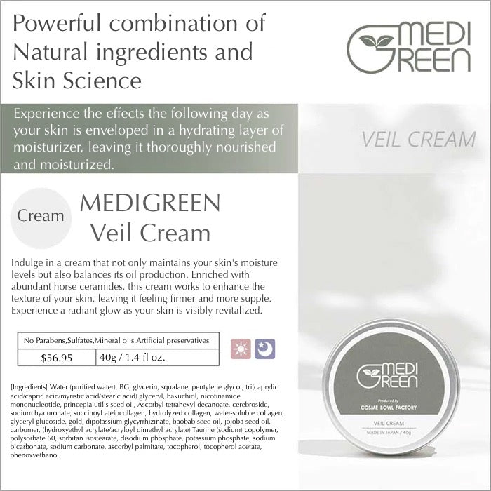 NATURAL INGREDIENTS OF MEDIGREEN VEIL CREAM